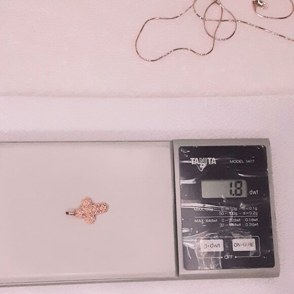 NEW 5.3 grams rose gold cross pendant with fancy chain - Picture 13 of 15